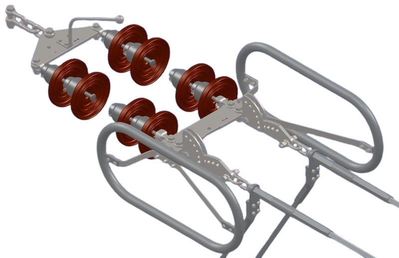 3D CAD model of a double-string insulator hardware assembly